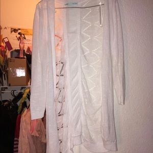White Tribal Design Maurice Women Cardigan